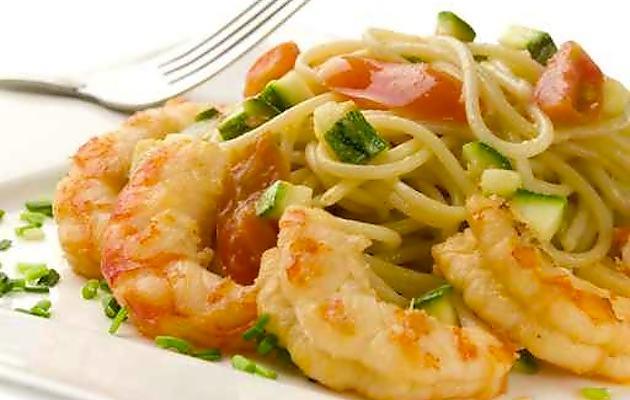 Spagh. Scampi e zucchine